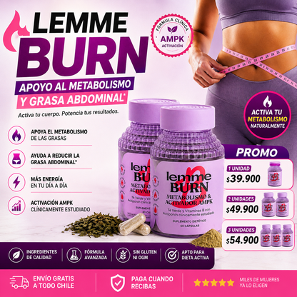 Lemme Burn | Apoyo al Metabolismo y Grasa Abdominal | Promo 1, 2 o 3 Unidades ttk