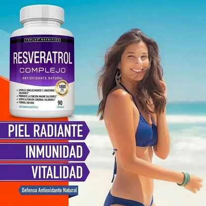 Resveratrol 1800mg - Bienestar, Energía y Anti-Edad | El Antioxidante Natural Más Buscado